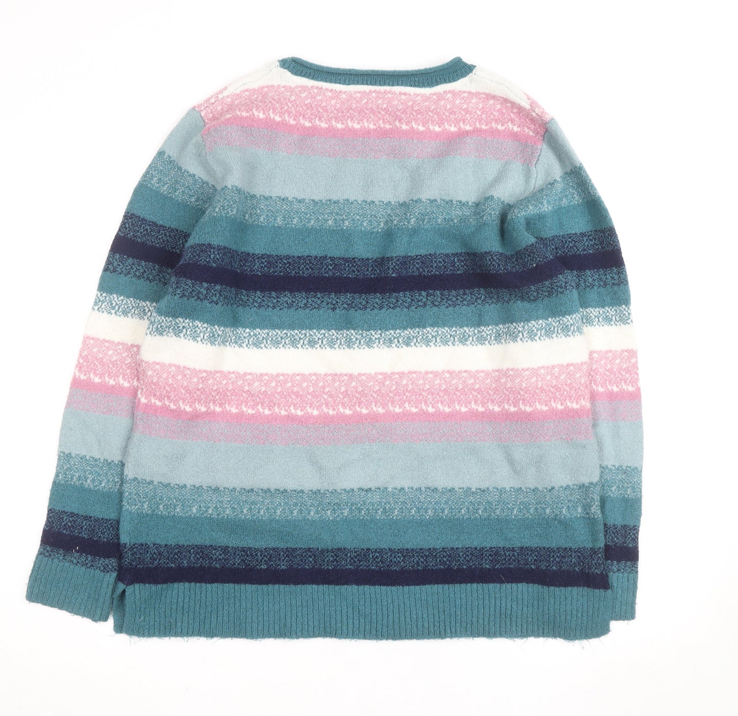 Isle Womens Multicoloured Striped Crew Neck Jumper Size 14