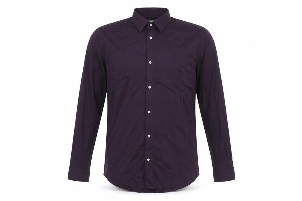 COS Men's Purple Classic Long Sleeve Cotton Dress Shirt Size 41