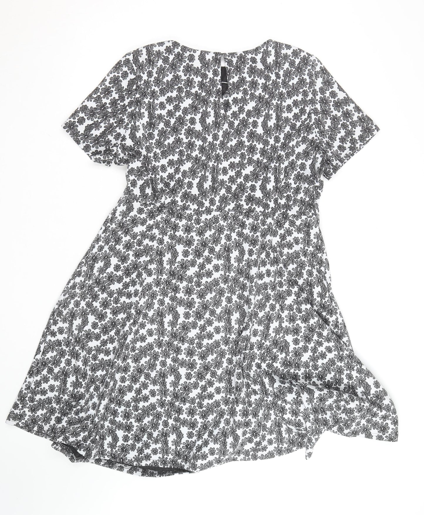 Dorothy Perkins Women Black Floral Lace A-Line Dress Size 16