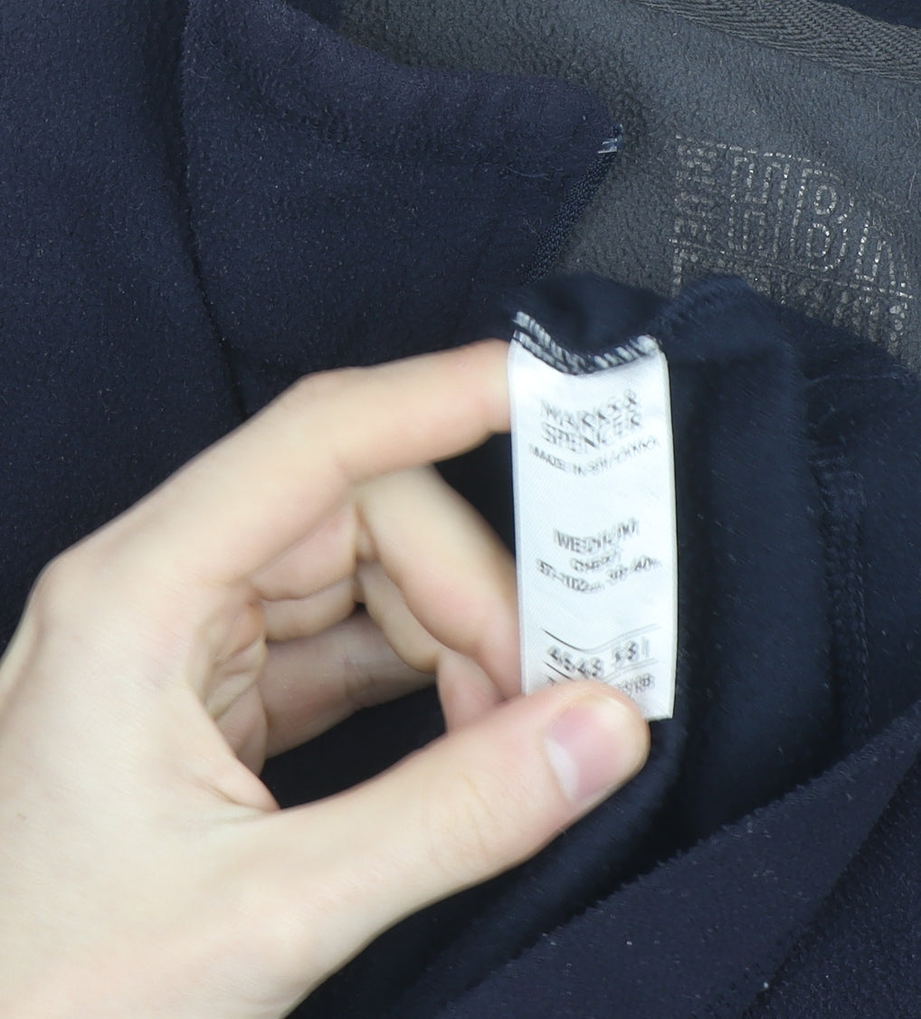 Marks and Spencer Men's Blue Fleece 1/2 Zip Pullover Jacket Size M