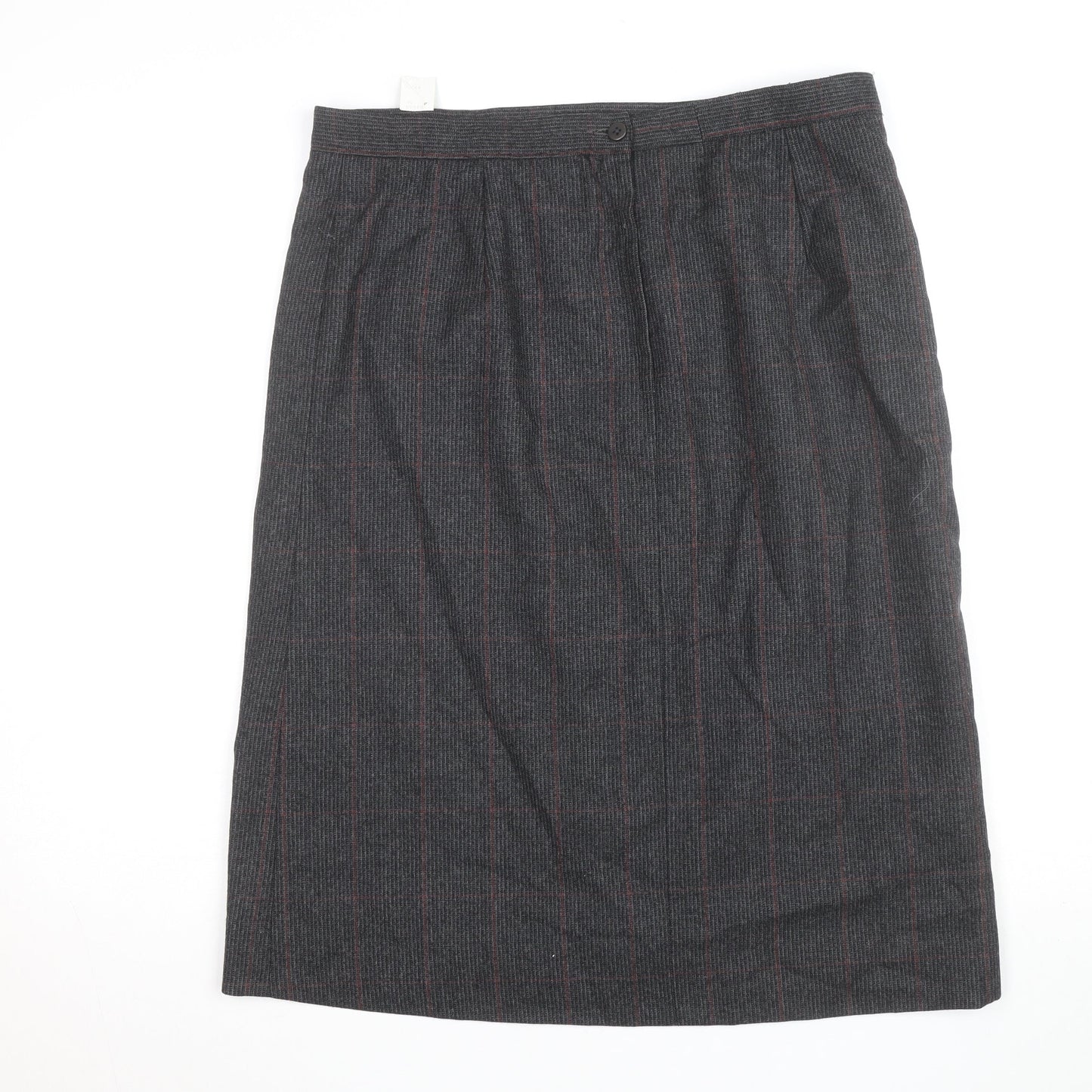 Harve Benard Women's Grey Wool Pencil Skirt Size 14 Lined Workwear