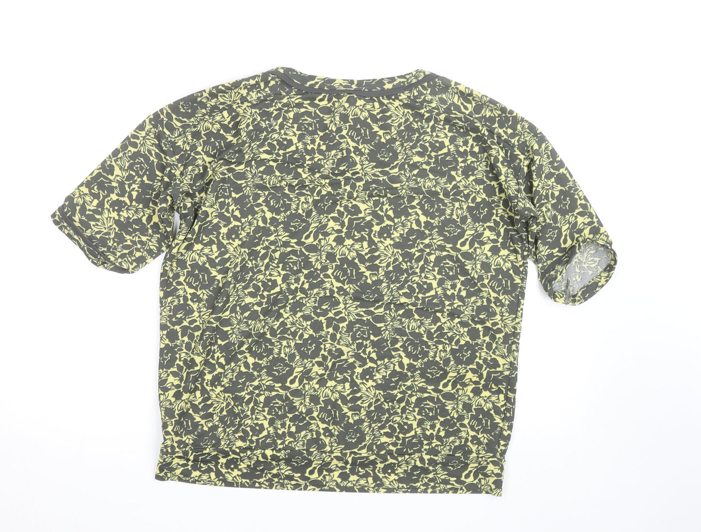 Next Women’s Green Floral Short Sleeve Cotton T-Shirt Size 10
