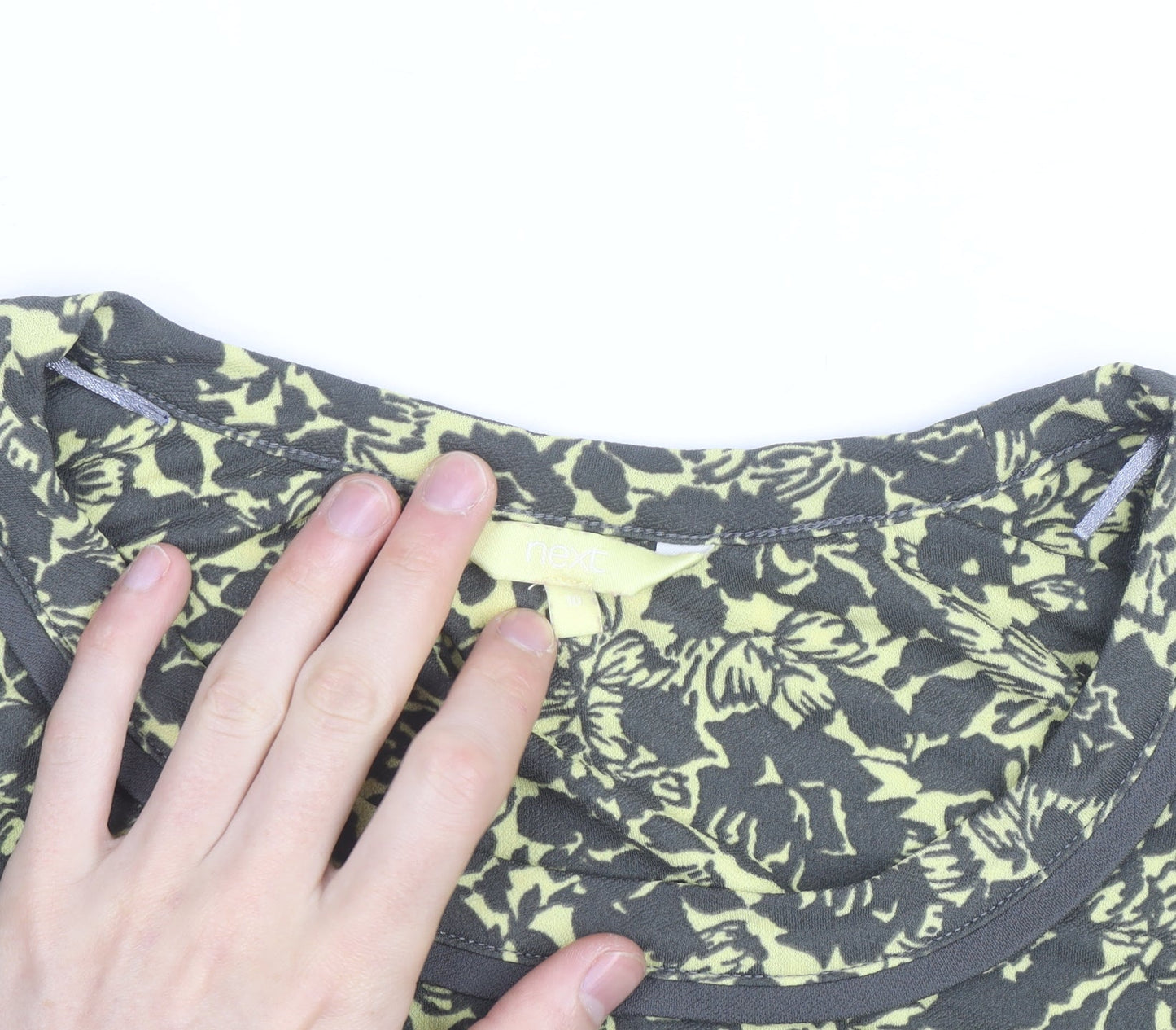 Next Women’s Green Floral Short Sleeve Cotton T-Shirt Size 10