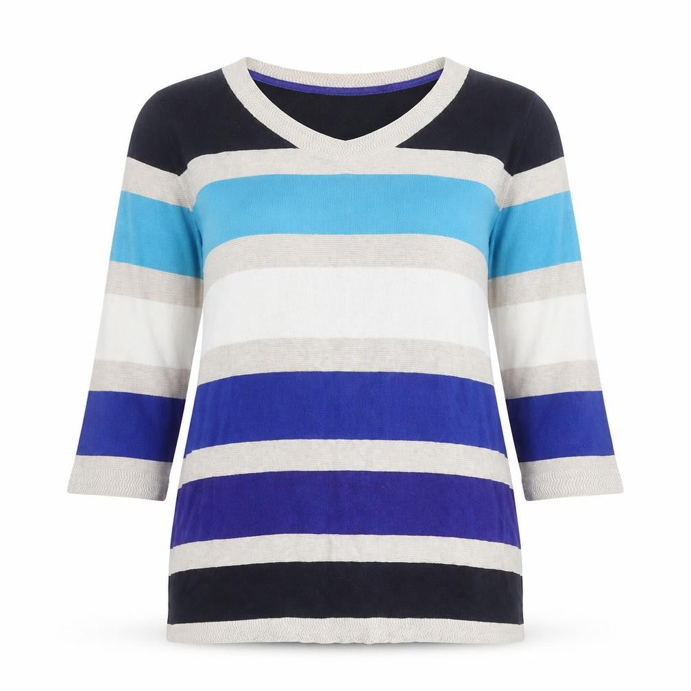 Marks & Spencer Per Una Women's Multicoloured Stripe Knit Top Size 16