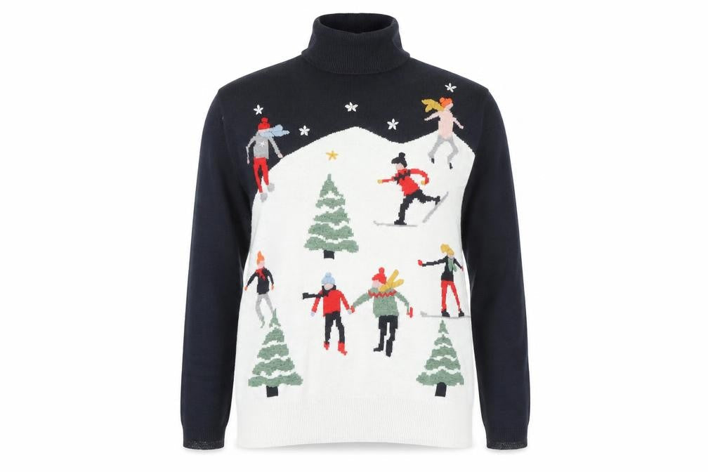 Next Women Multicoloured Roll Neck Christmas Jumper Size 8