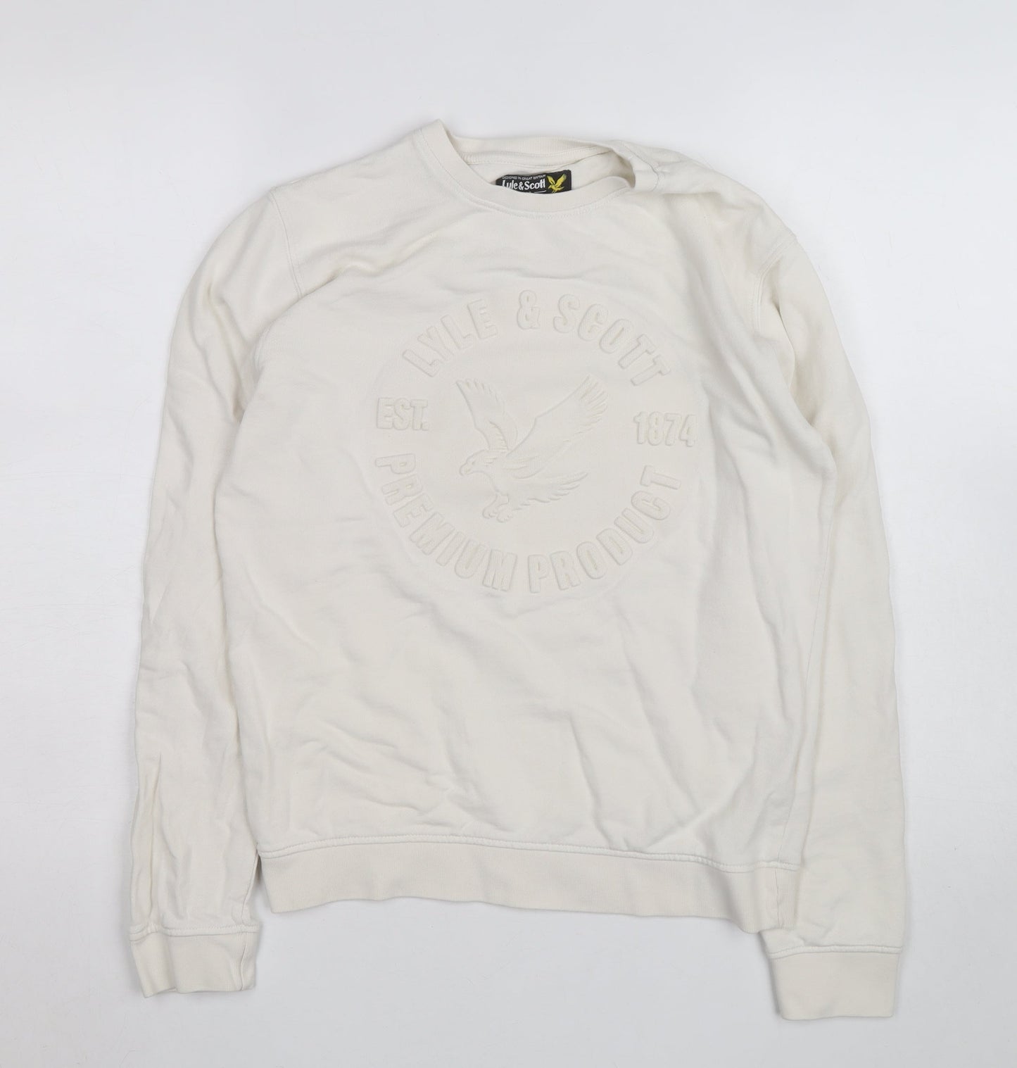 Lyle & Scott Teens White Logo Sweatshirt 14 Slim Pullover