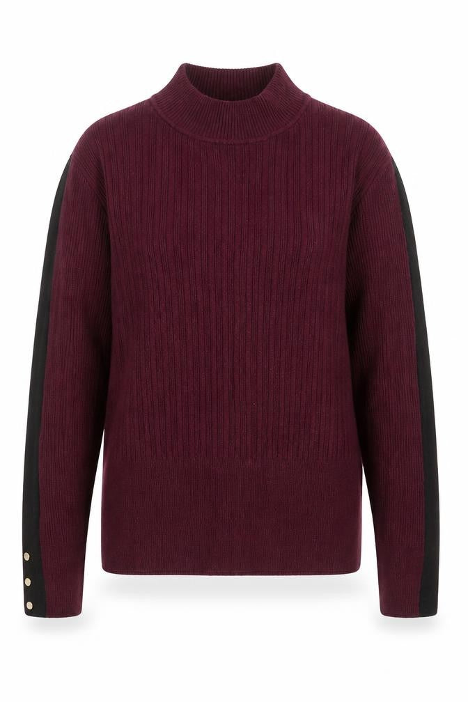 Marks & Spencer Womens Purple Mock Neck Ribbed Pullover Jumper Size 12