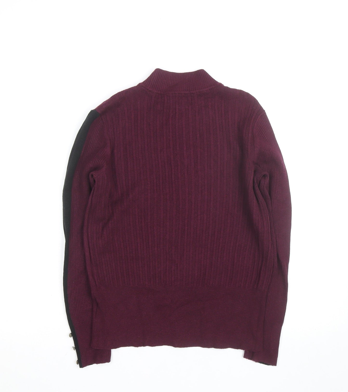 Marks and Spencer Womens Purple Mock Neck Ribbed Pullover Jumper Size 12