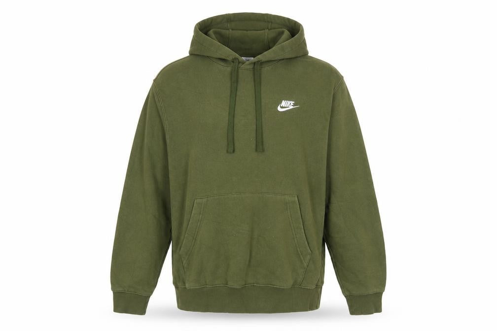 Nike Men's Green Pullover Hoodie Small Regular Fit Logo Fleece