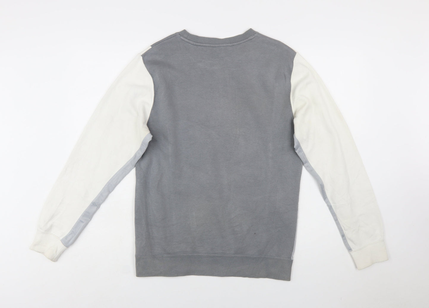 Nike Men's Grey Colour Block Crew Neck Sweatshirt Size S