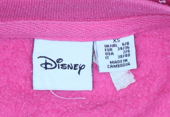 Disney Women XS Pink Minnie Mouse Pullover Sweatshirt