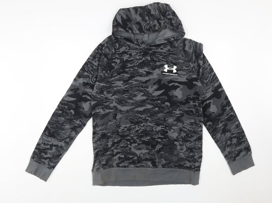 Under Armour Boys Grey Camouflage Pullover Hoodie Size XL 158-170cm