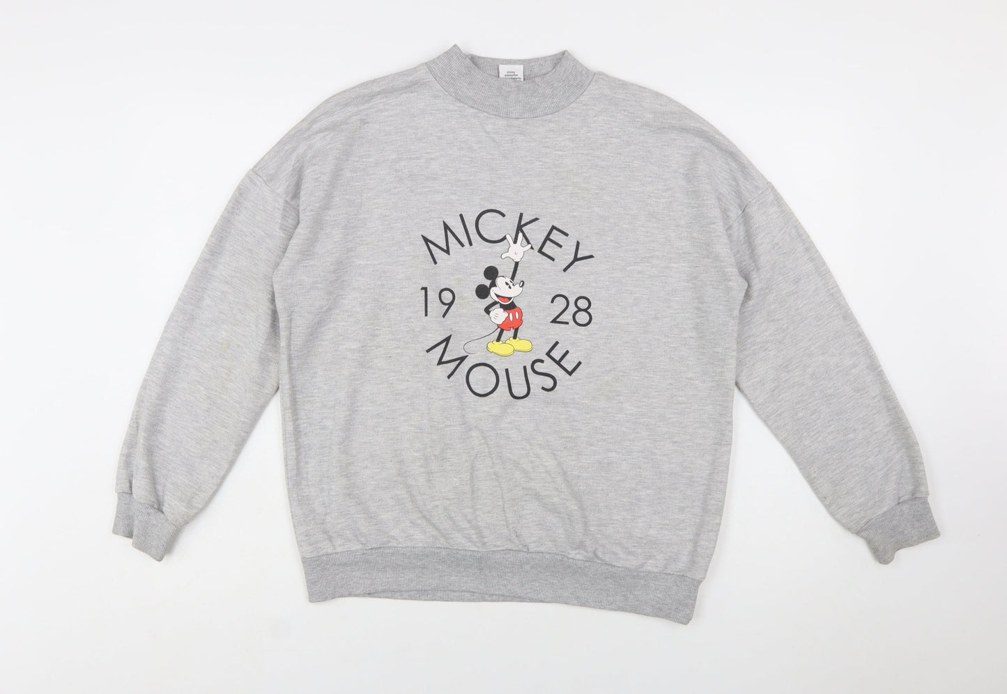 Disney Women Grey Mickey Mouse Pullover Sweatshirt Size 14