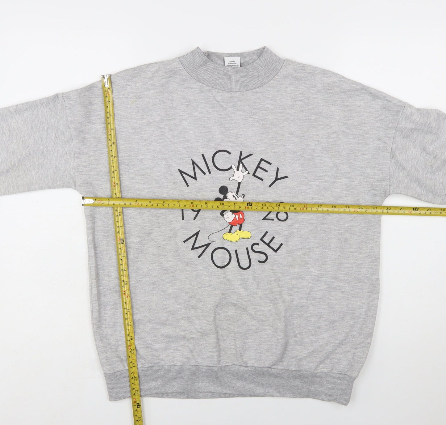Disney Women Grey Mickey Mouse Pullover Sweatshirt Size 14