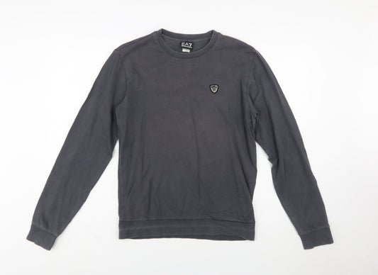 Emporio Armani EA7 Men's Grey Cotton Crew Neck Sweatshirt S