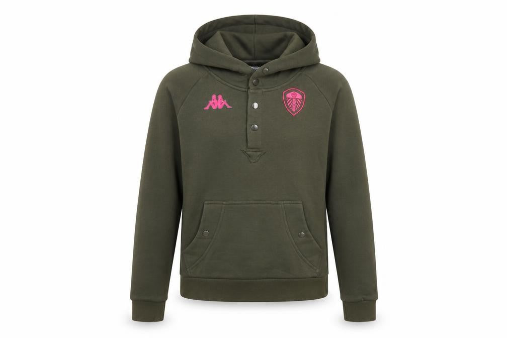 Kappa Women's Green Henley Hoodie UK 8 Cotton Blend Leeds United Style