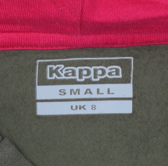 Kappa Women's Green Henley Hoodie UK 8 Cotton Blend Leeds United Style