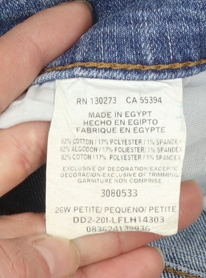 Lee Womens Blue Plus Petite Relaxed Straight Leg Mid Rise Jeans 26W