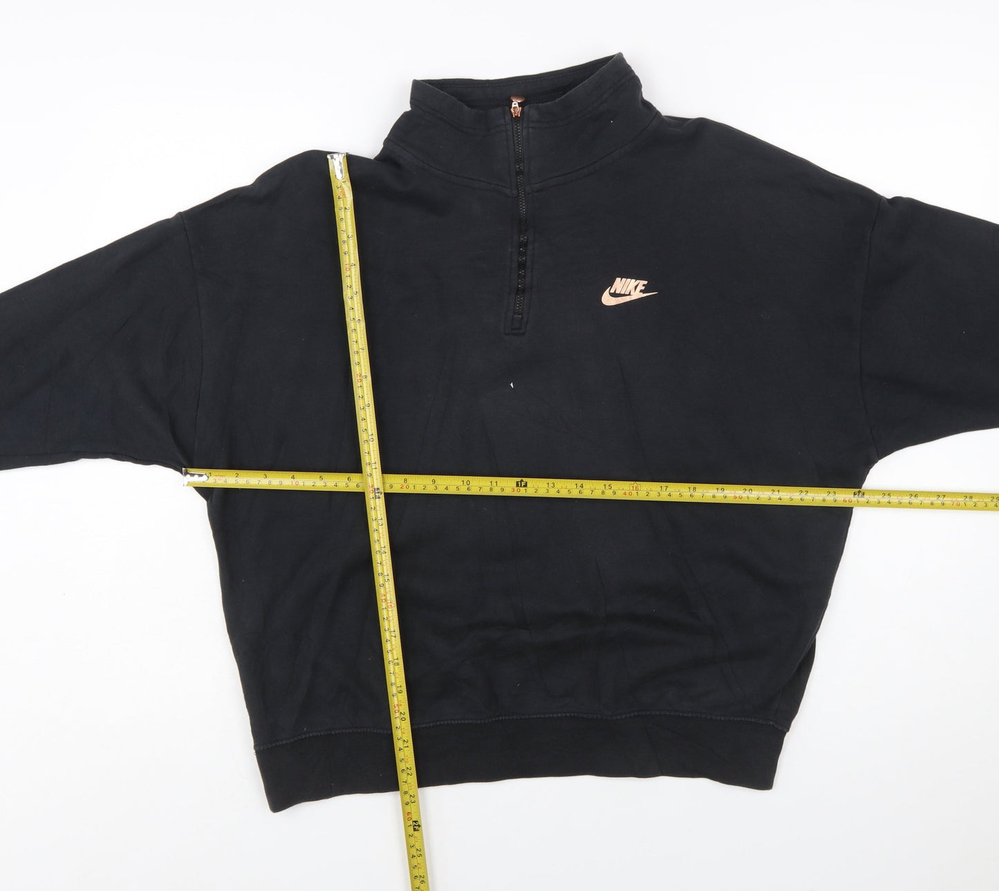 Nike Women Black Oversized Half Zip Sweatshirt Small