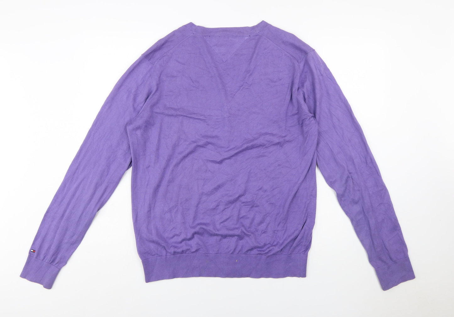 Tommy Hilfiger Men’s Purple Cotton V-Neck Cardigan Size L