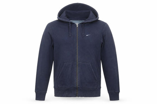 Nike Men's Blue Full Zip Hoodie Size M Cotton Blend Casual