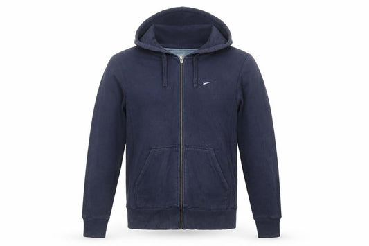 Nike Men's Blue Full Zip Hoodie Size M Cotton Blend Casual