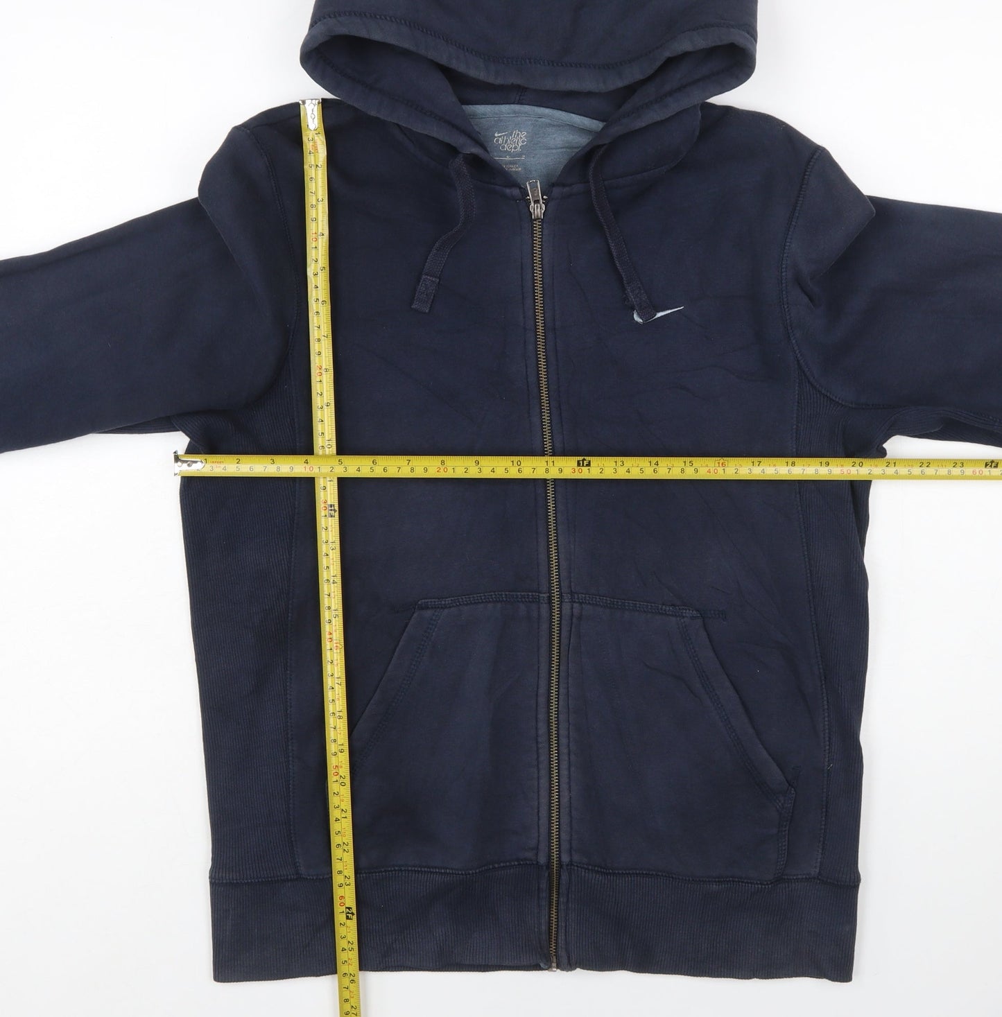 Nike Men's Blue Full Zip Hoodie Size M Cotton Blend Casual
