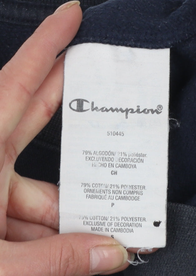 Champion Men's Black Small Crew Neck Pullover Sweatshirt