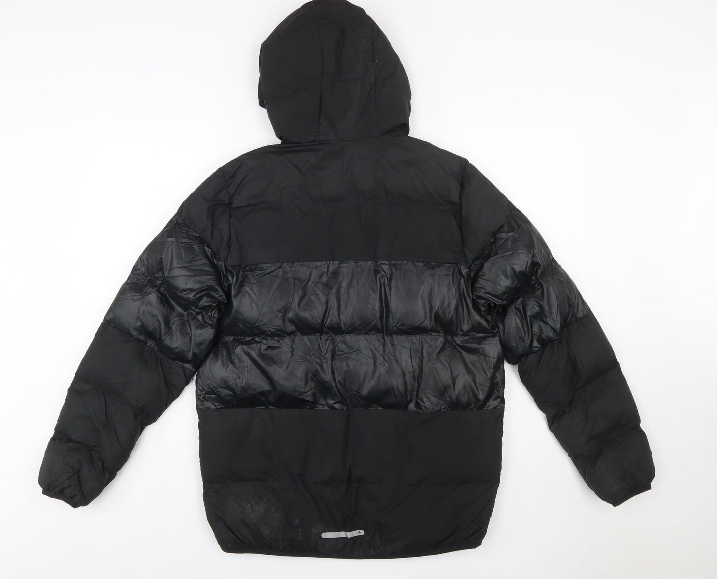 Adidas Boys Black 13-14 Years Hooded Puffer Jacket Winter Coat