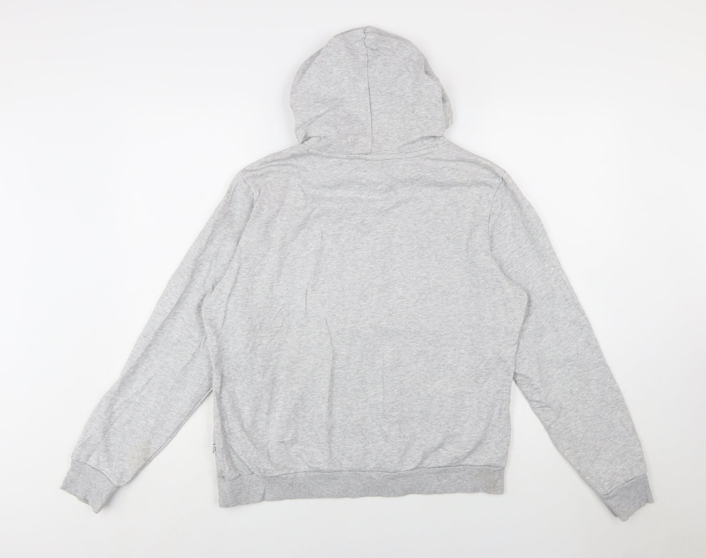 Puma Womens Grey XL Pullover Hoodie Sweatshirt Logo Cotton Blend