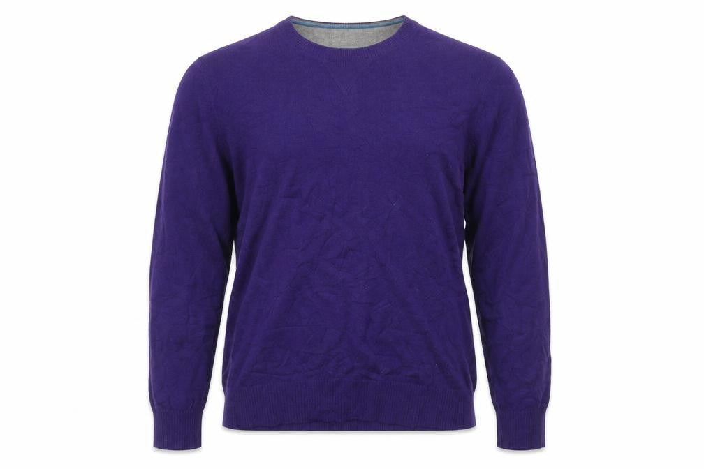 Tommy Hilfiger Men's Purple Cotton Crew Neck Pullover Jumper L