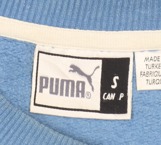 Puma Men's Blue Small Pullover Crew Neck Logo Sweatshirt