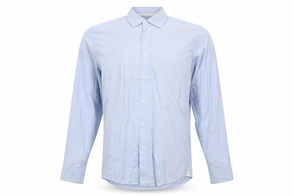 Hugo Boss Men’s Blue Slim Fit Cotton Long Sleeve Button-Up Shirt Size 15.7