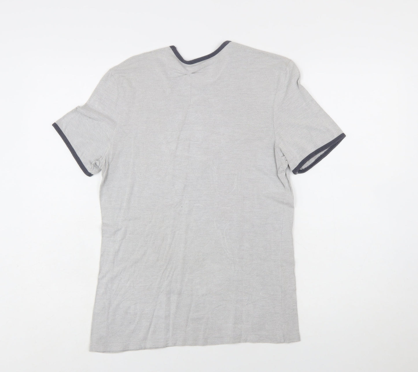 Fila Men's Grey Crew Neck Short Sleeve Cotton T-Shirt Size S