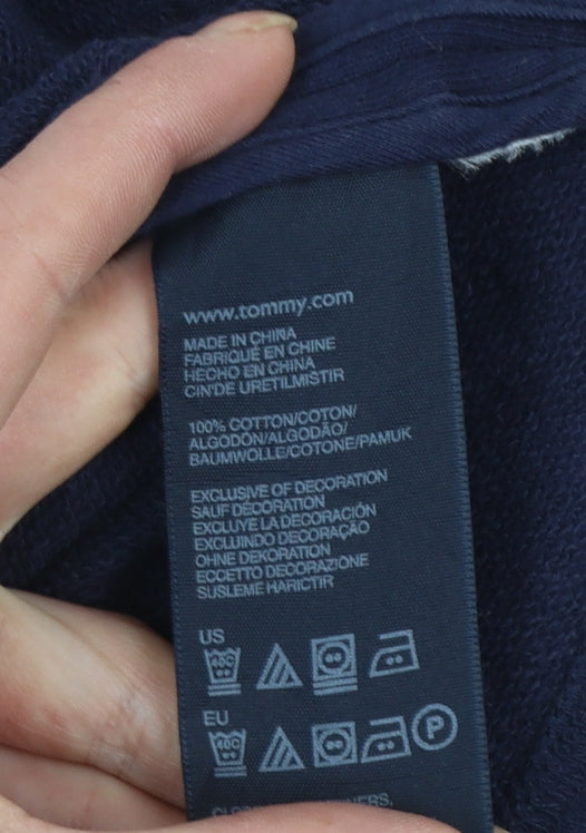 Tommy Hilfiger Women's Navy Blue Cotton Pea Coat Jacket Size L