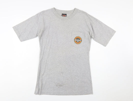 Harley-Davidson Women Grey Cotton T-Shirt L Biker Retro