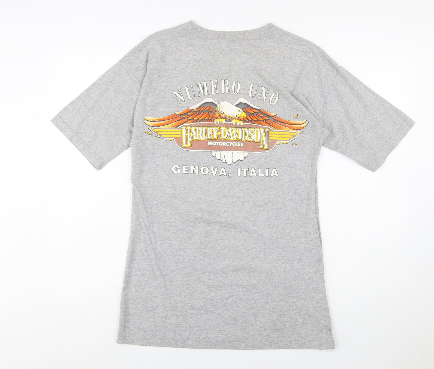 Harley-Davidson Women Grey Cotton T-Shirt L Biker Retro