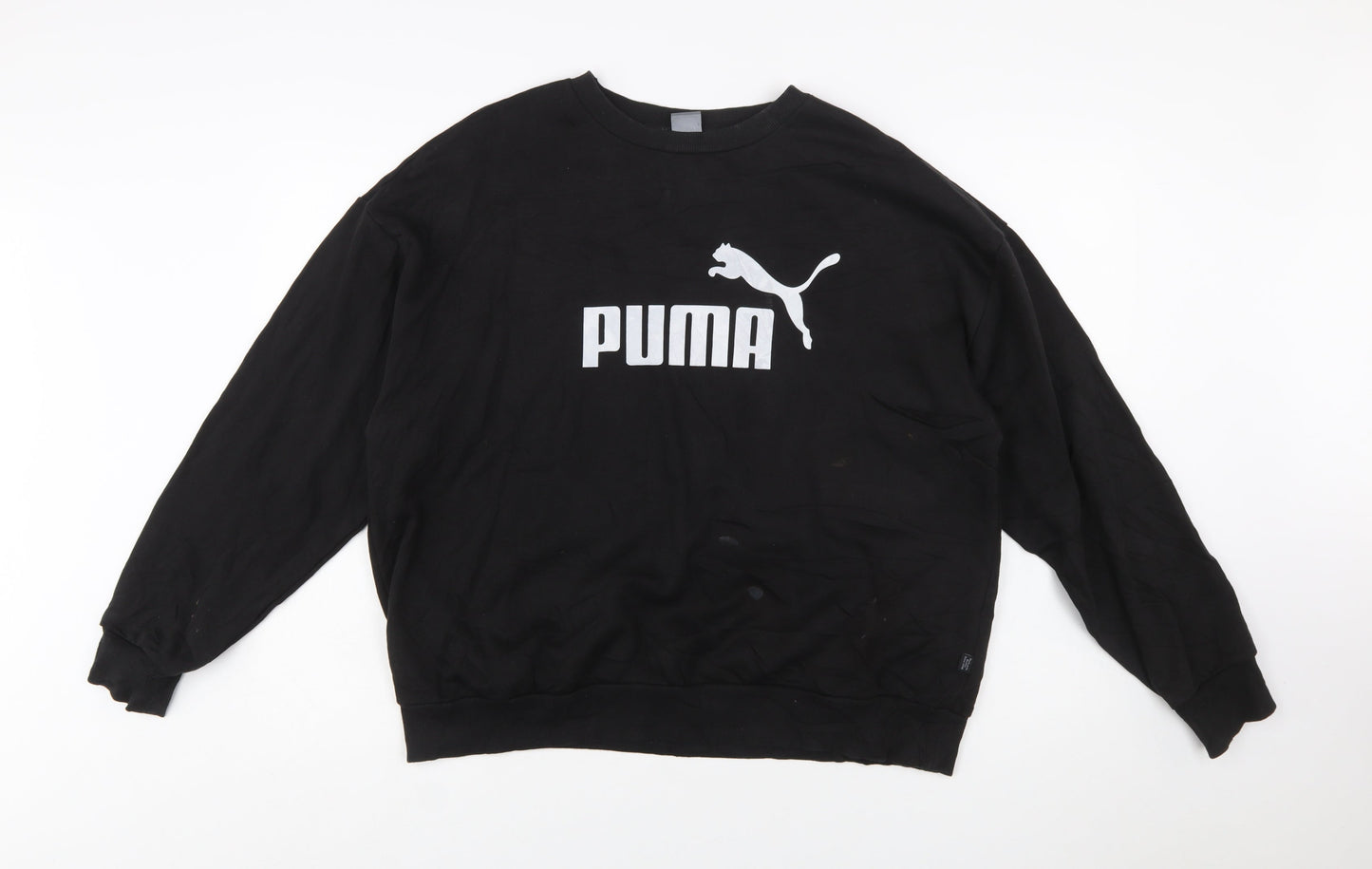 Puma Women's Black XXL Crew Neck Pullover Sweatshirt Logo Cotton