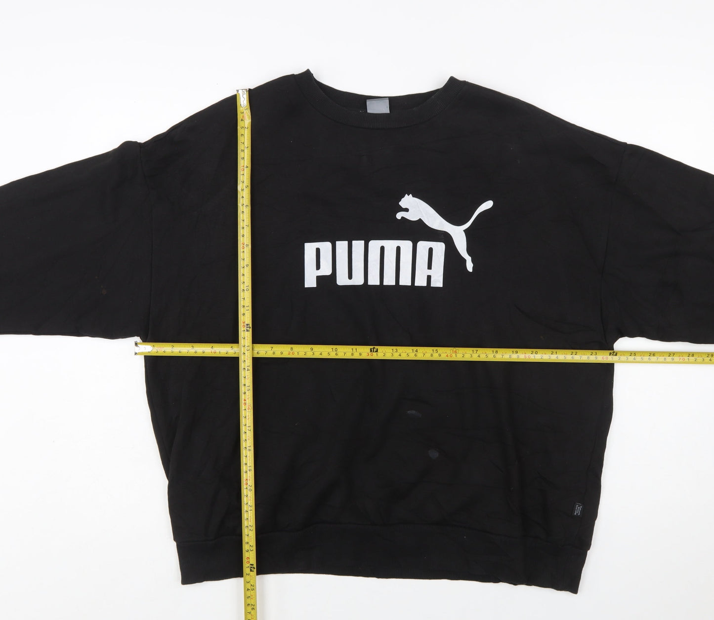 Puma Women's Black XXL Crew Neck Pullover Sweatshirt Logo Cotton