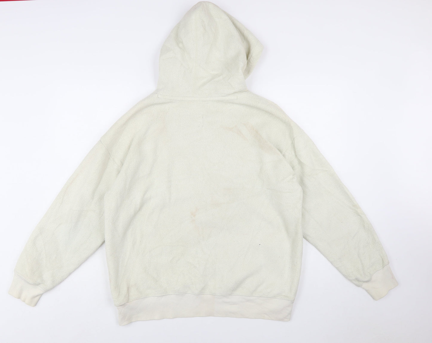 Champion Women's Beige Pullover Hoodie Large Fleece Logo Sweatshirt