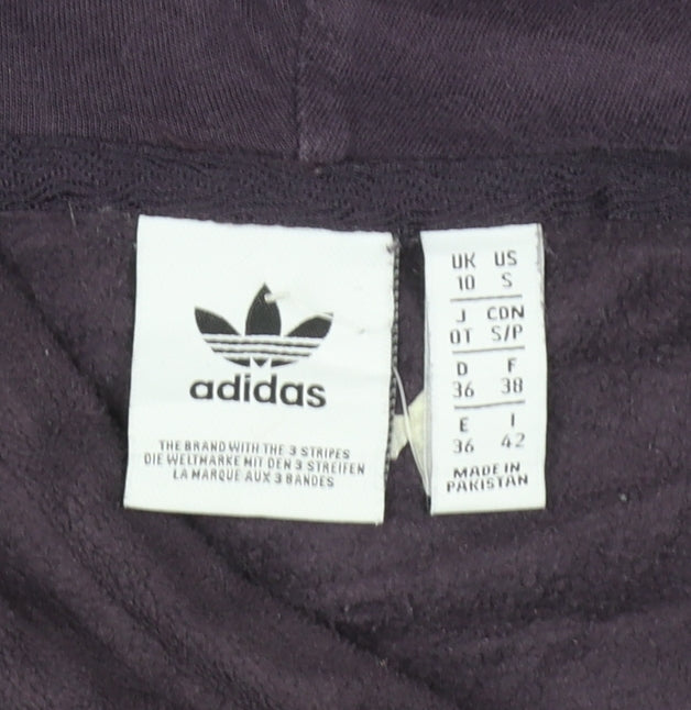 Adidas Women Purple Hooded Pullover Sweatshirt UK 10 S