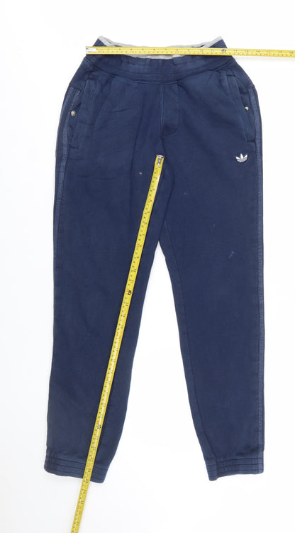 Back view of adidas Men's Blue Jogger Sweatpants S Regular Fit