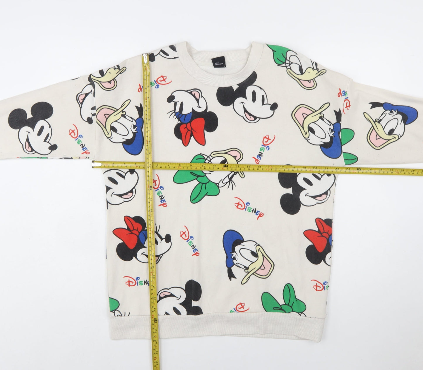 Disney Womens Beige Graphic Print Pullover Sweatshirt M 12-14