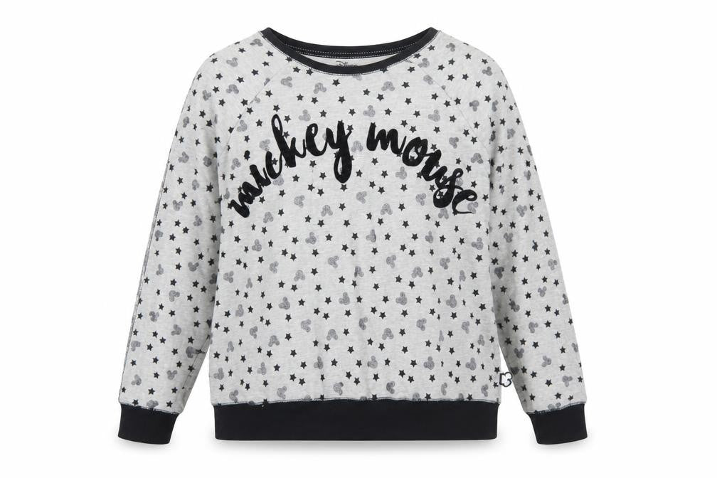 Disney Women Grey Mickey Mouse Star Print Sweatshirt XL