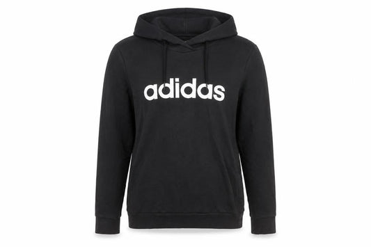 Front view of Adidas Women's Black Pullover Hoodie Small 8-10 Cotton Blend