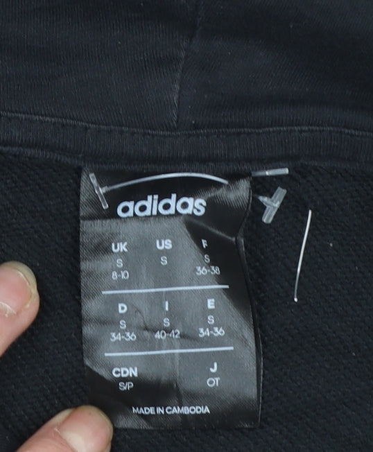 Adidas Women's Black Pullover Hoodie Small 8-10 Cotton Blend