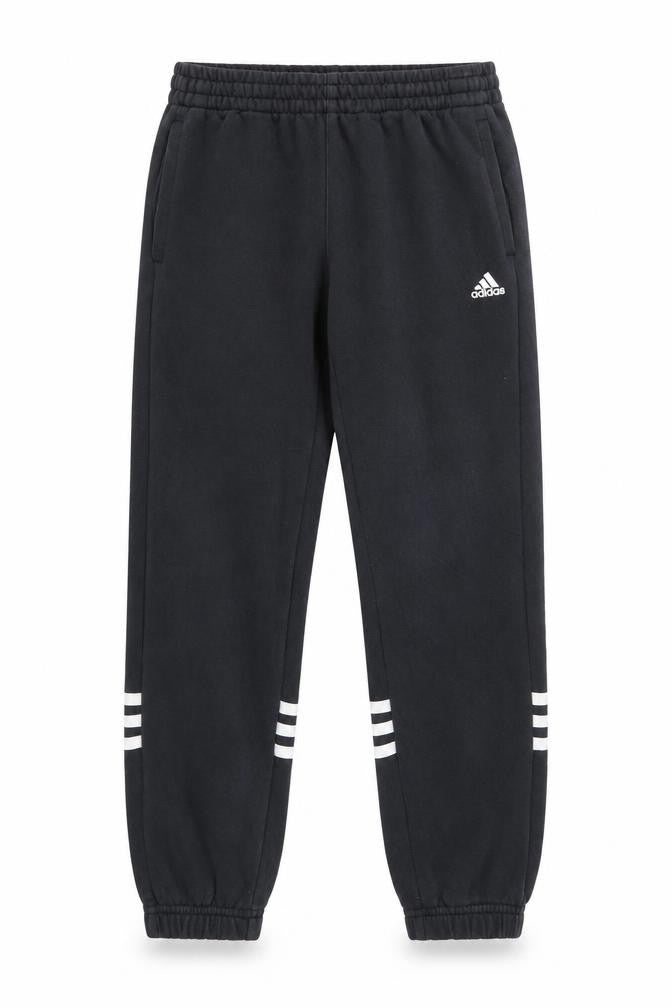 Adidas Boys Black Jogger Trousers 9-10 Years Cotton Fleece Sportswear