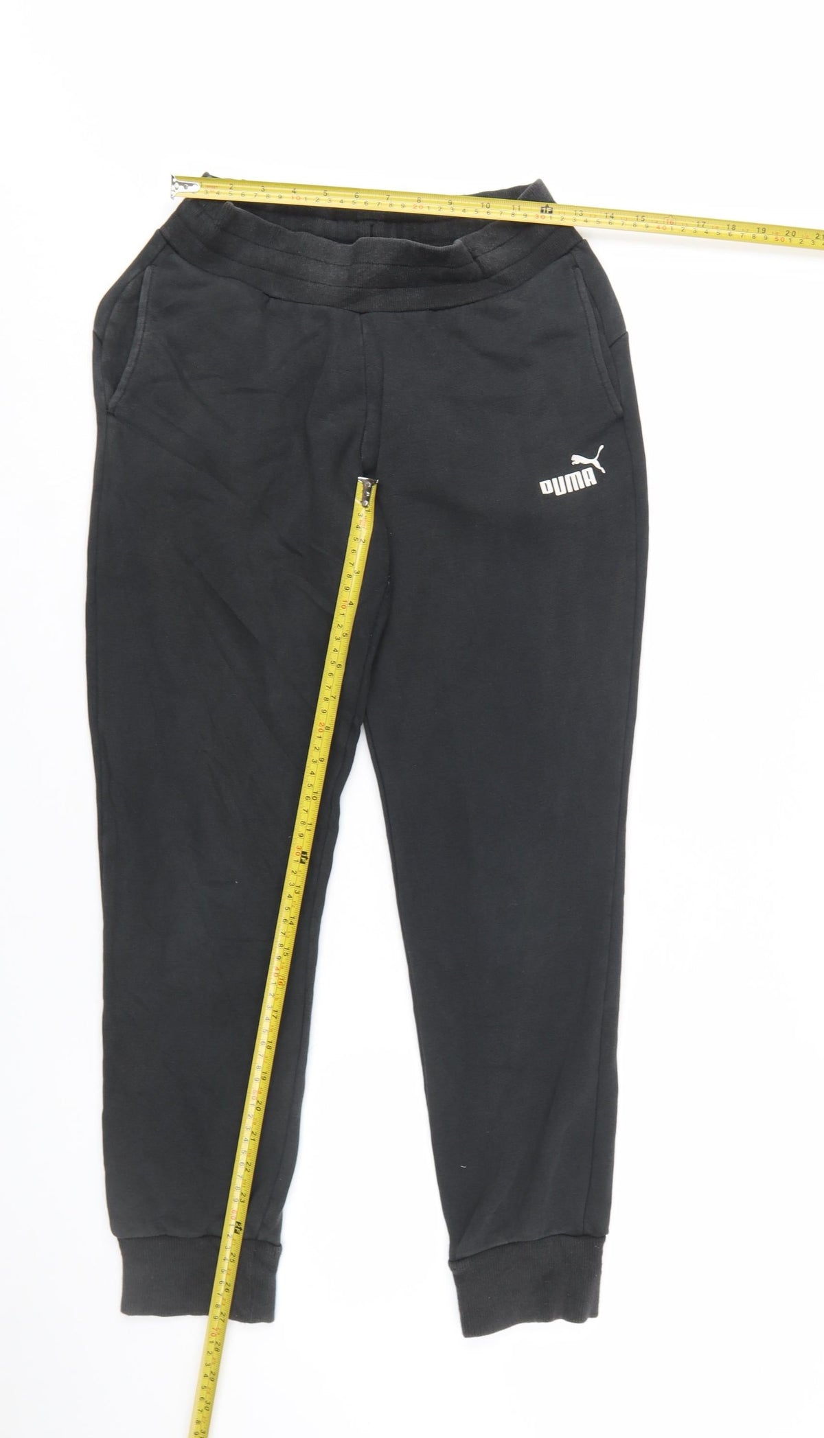 Puma Womens Black Jogger Trousers Size 10 Elastic Waist Cotton Blend