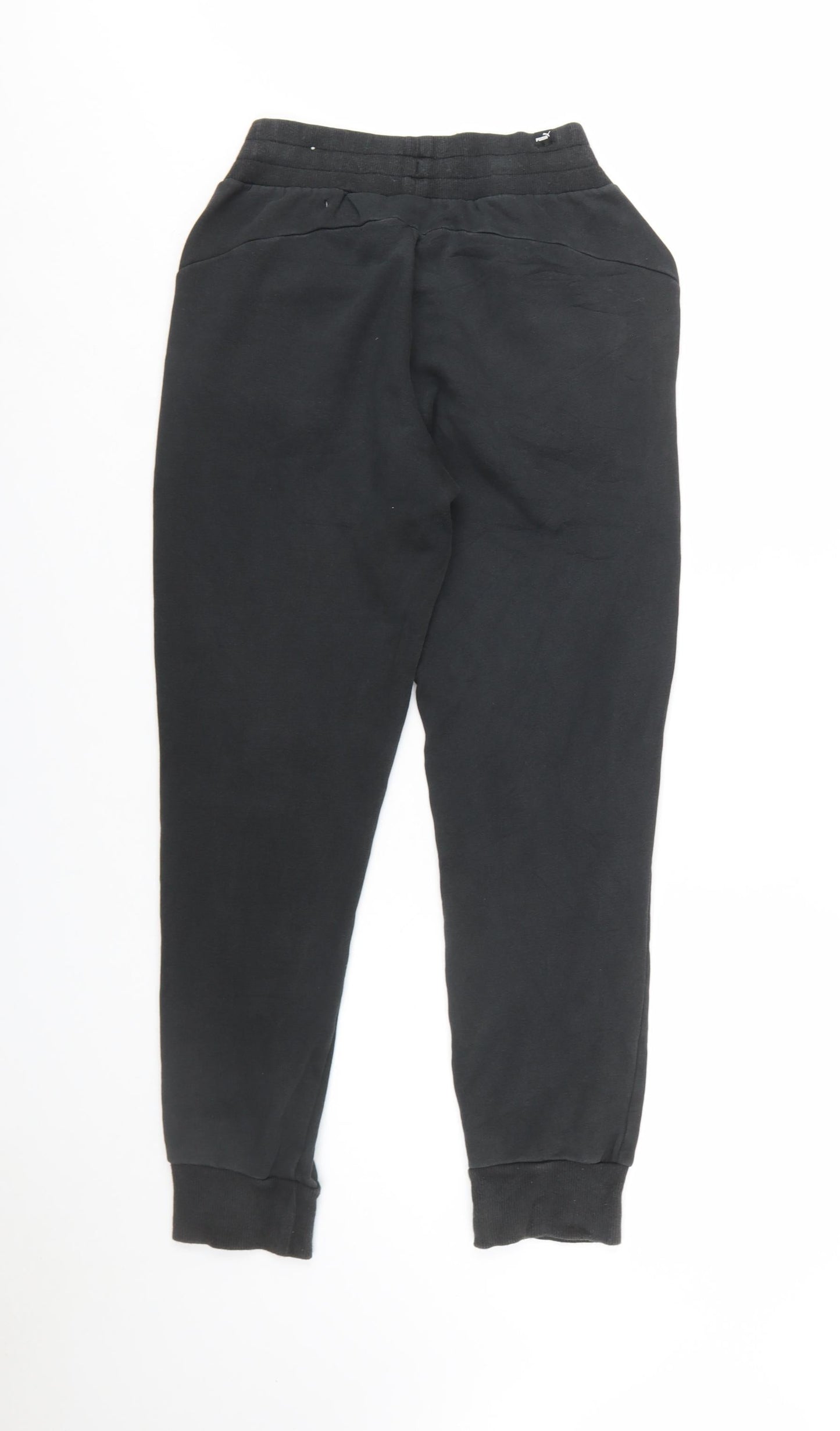 Puma Womens Black Jogger Trousers Size 10 Elastic Waist Cotton Blend