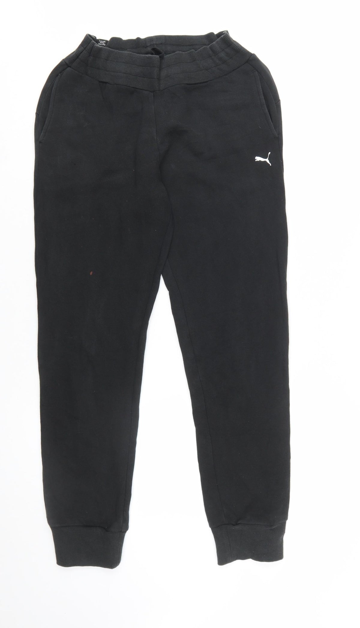 Puma Womens Black Jogger Sweatpants Size 8 Regular Fit Fleece